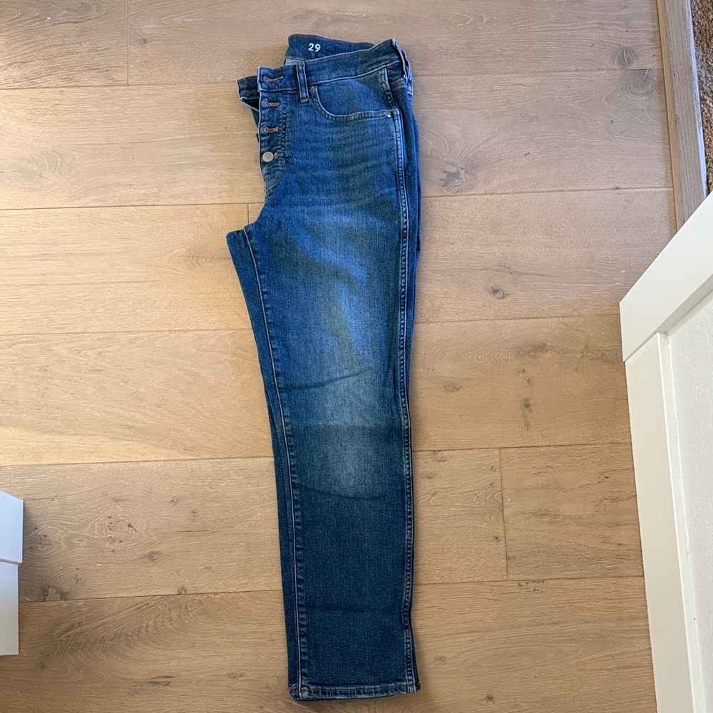 J. Crew Women's Dark Blue Straight Leg Jeans button fly size 29